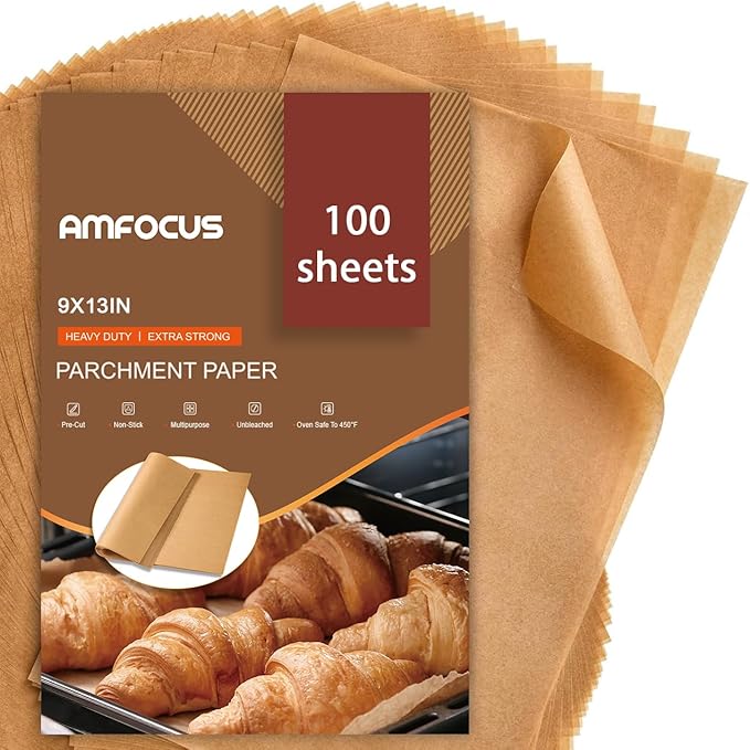 200 Pcs Parchment Paper Sheets, Unbleached Baking Parchment Sheets for Baking, 12x16 Inch Non-Stick Pre-cut Baking Paper Liners for Oven, Airfryer, Steam - Fit for Half Sheet Pans
