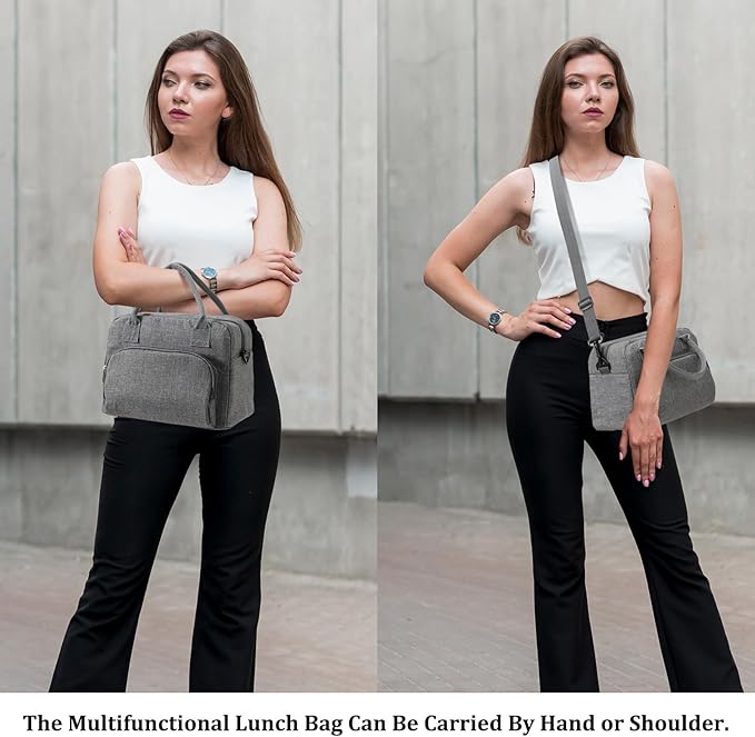 MEXS Insulated Lunch Bag for Women Men Large Reusable Lunch Box Adult Leakproof Portable Cooler Tote Bags for Work Picnic