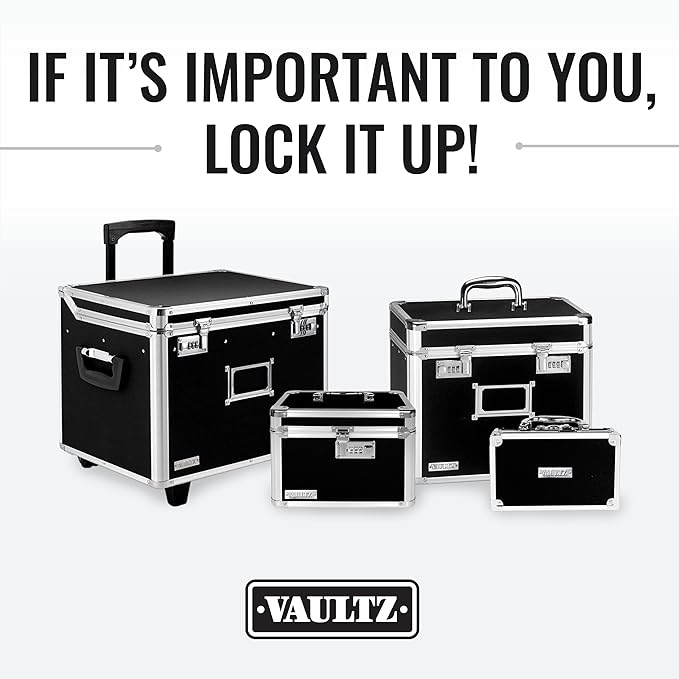 Vaultz Medicine Lock Box - 5 x 7 x 5 Inches - Secure Cabinet Safe with Combination Lock - Ideal for Medications and Small Valuables - Black