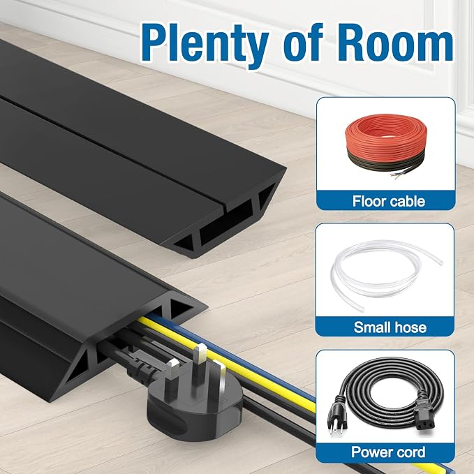Eapele 10 ft Floor Cord Cover Heavy Duty Cable Protector, Prevent Trip Hazard
