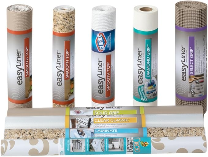 Duck Brand Select Grip EasyLiner Shelf and Drawer Liner, Non-Adhesive, 12-Inch x 10-Feet, Non-Adhesive, White, 1359539