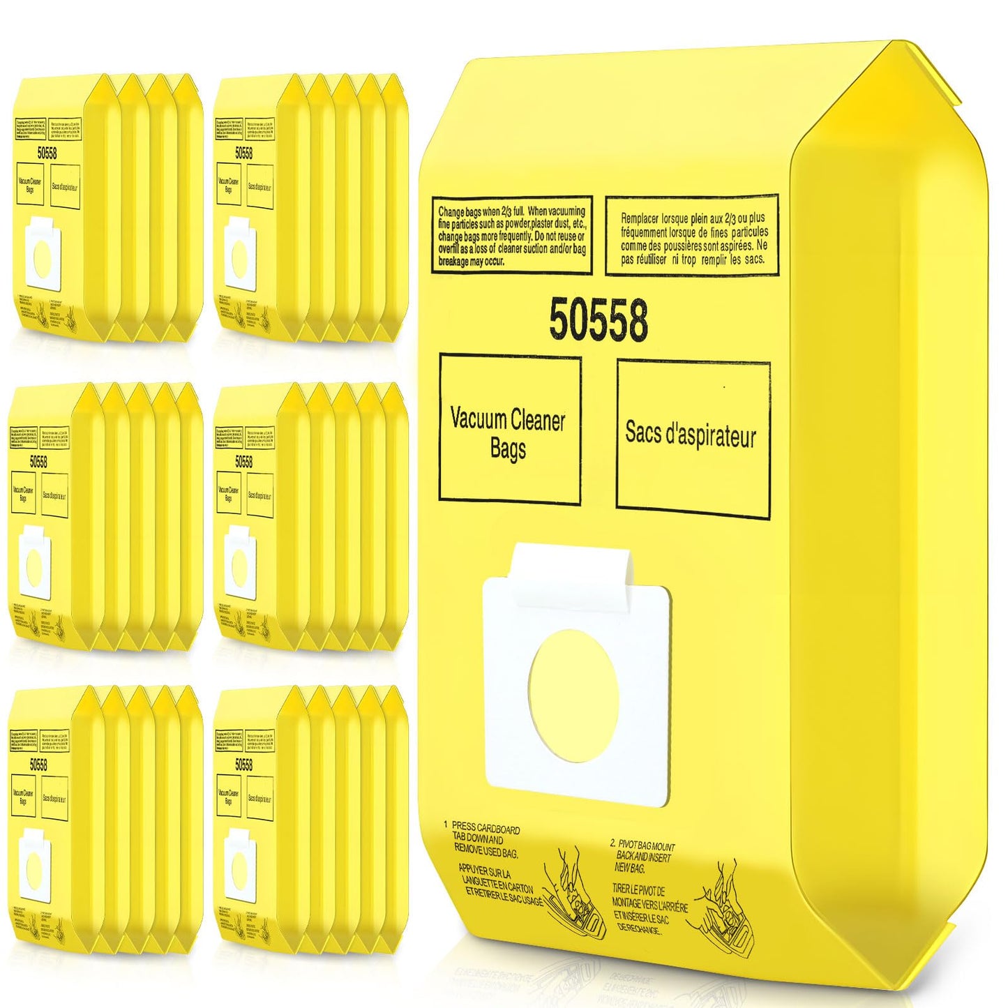 DTESL 30 Pack Vacuum Cleaner Bags Fit for Kenmore Canister Type C/Q 5055 50555 50557 50558 and Pana·sonic Type C-5 C-18, 200 Series, 400 Series, 600 Series, 700 Series, 800 Series (30 Pack)