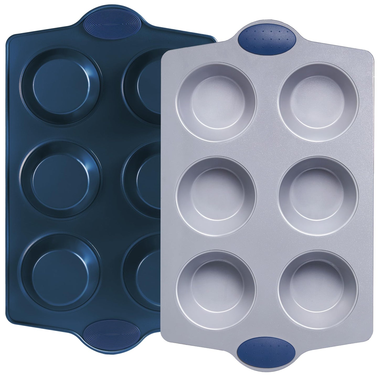 BRONYPRO 24-Cup Non Toxic Nonstick Ceramic Mini Muffin Pan & Cupcake Tin, PFOA & PFOA Free, Heavy Duty Rust-Resistant Aluminized Steel, Oven & Dishwasher Safe, Blue