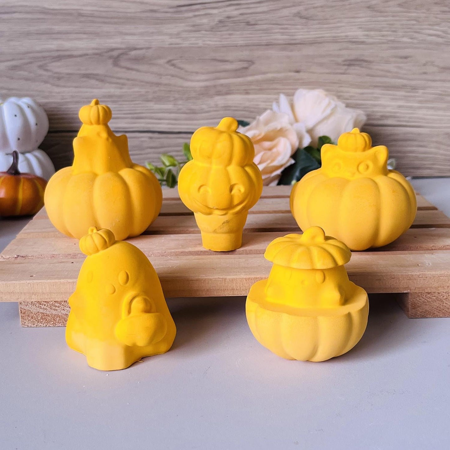 2Pcs Halloween Resin Silicone Mold, Ghost Pumpkin Candle Molds