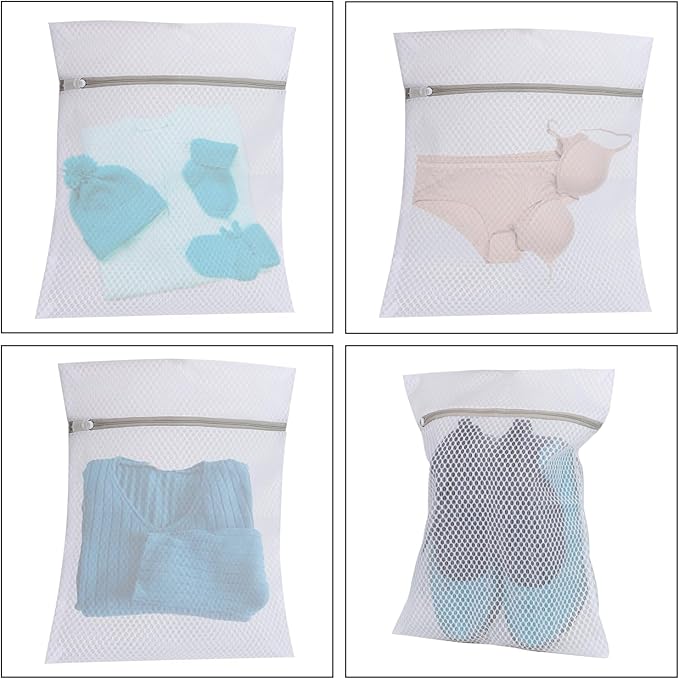 Set of 4 Mesh Laundry Bags, 12 x 16 Inches lingerie bags for Laundry (4)