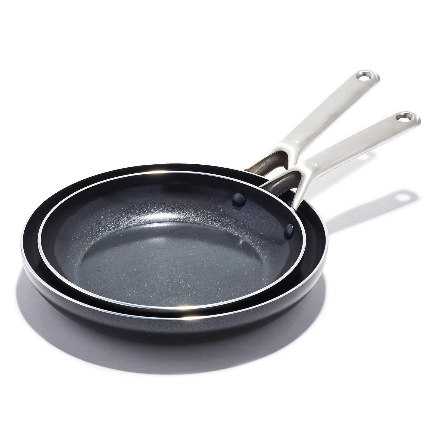 OXO Agility 10" Nonstick Frying Pan Skillet, Ceramic PFAS-Free Nontoxic Cookware, Induction Suitable, Compatible on All Cooktops, Dishwasher & Oven Safe, Stainless Steel Handle, Black