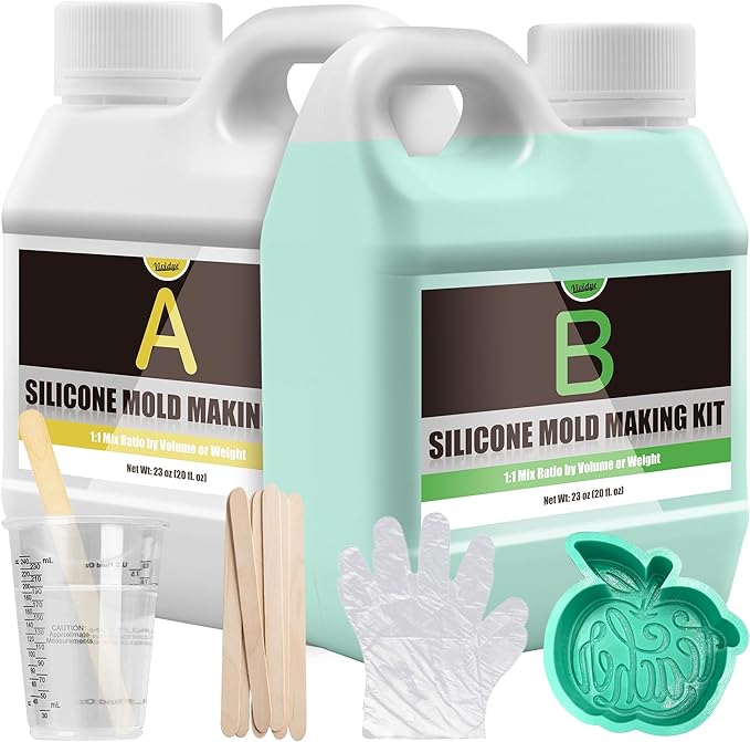 Silicone Molds Making Kit 170oz, Super Elastic 15A Silicone Rubber for DIY Mold Making, Fast Curing Liquid Silicone 1:1 Mixing Molding Kit for Casting Resin Molds/Candle Molds/Soap Mold/Craft, Green