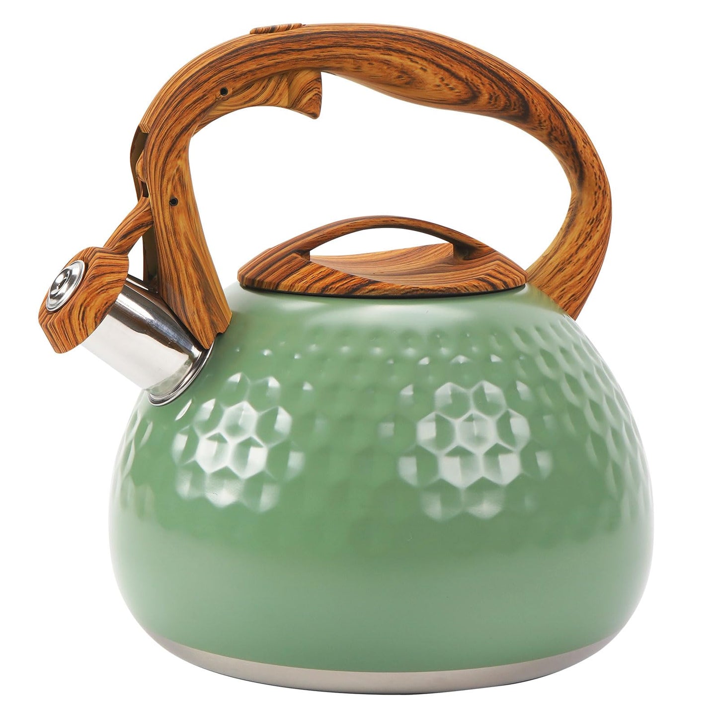 Foedo 3.2Qt Stainless Steel Whistling Tea Kettle Stovetop, Dark Green