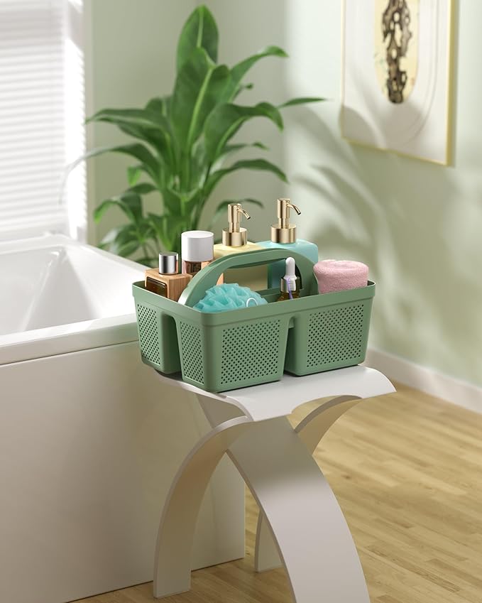 4 PCS Portable Shower Caddy, Integrated Handle, Reinforced Plastic, Organizer Storage Bathroom Supplies and Beauty Products, Cleaning Supplies, Shower Basket for Home, Dorm, Shelf and Cabinet