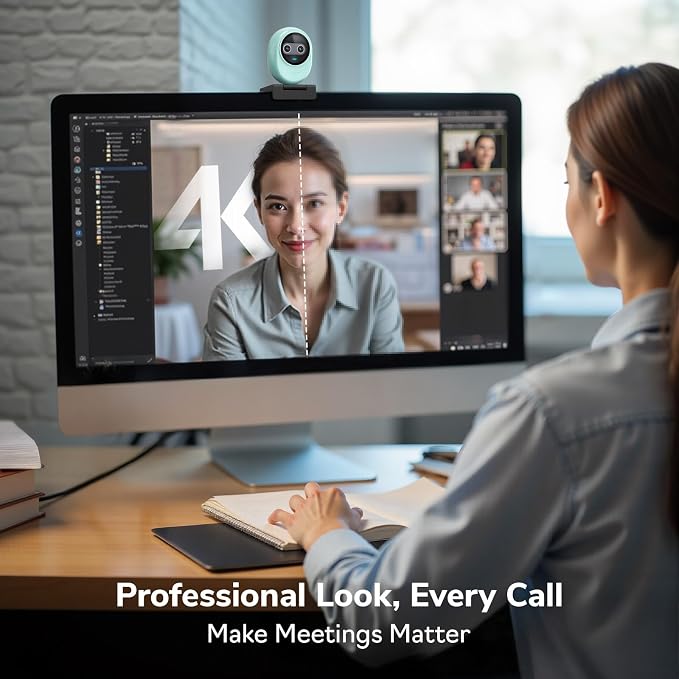 EMEET Piko 4K Webcam for Streaming, World’s 1st Dual-Camera AI-Powered 4K