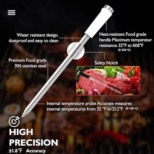 Smart Meat Thermometer 656FT Remote Range Digital Cooking Food Thermometer