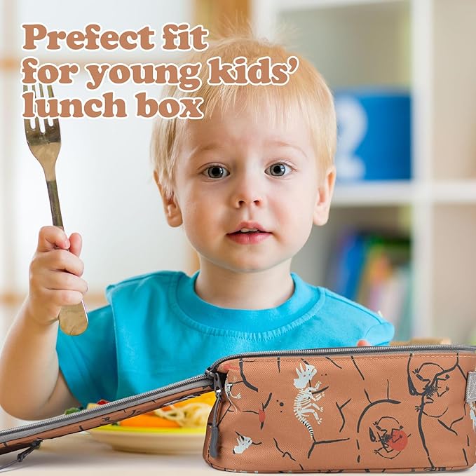 Lunch Box Kids,Premium Insulated Lunch Bag for Girls Boys,Soft Bag Mini Cooler Back to School Thermal Reusable Lunch Bag for Work School Picnic (Brown Dino