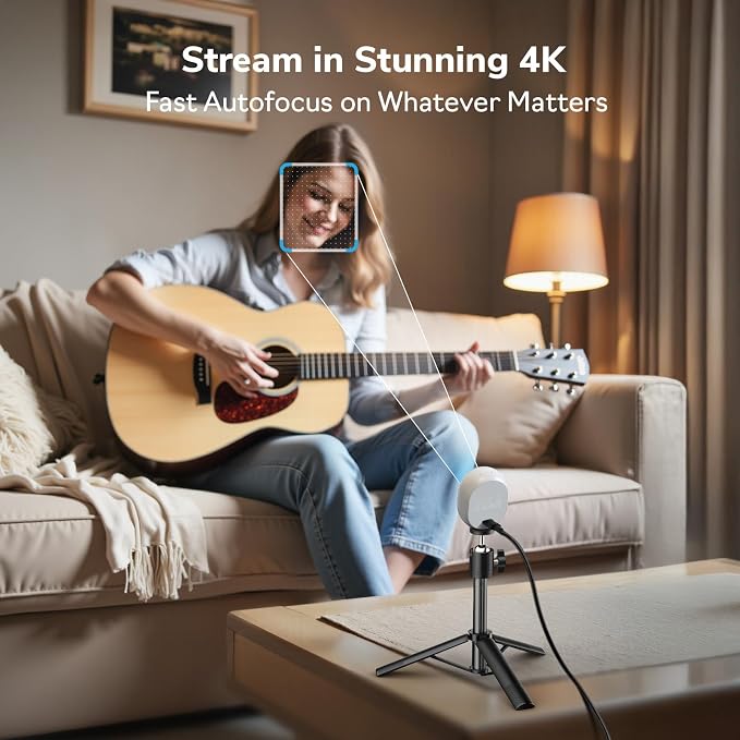 EMEET Piko 4K Webcam for Streaming, World’s 1st Dual-Camera AI-Powered 4K