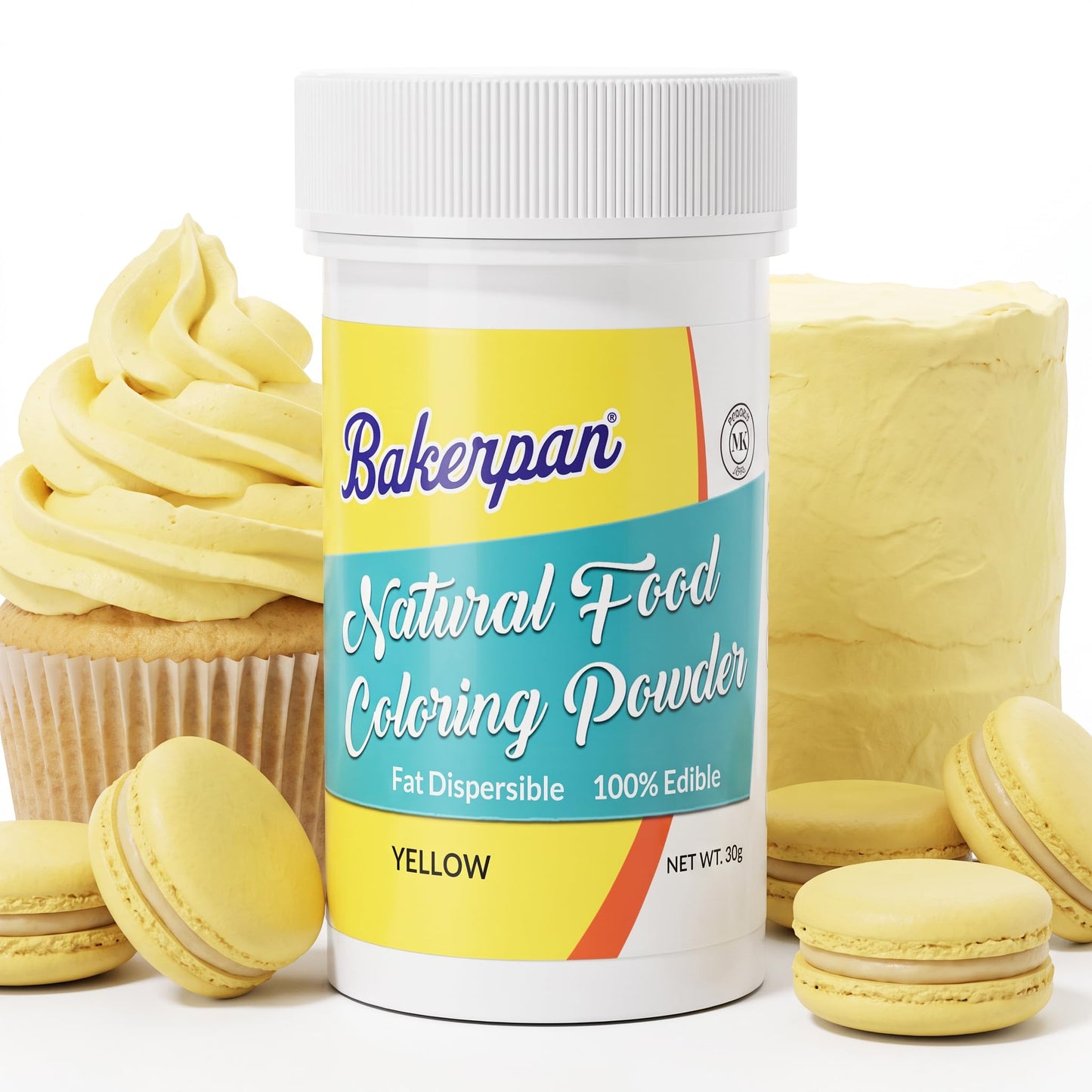 Bakerpan Black Food Coloring Powder for Baking - 30g Oil Based, Artificial Dye-Free, Kosher, Gluten-Free - For Buttercream, Chocolate, Candy
