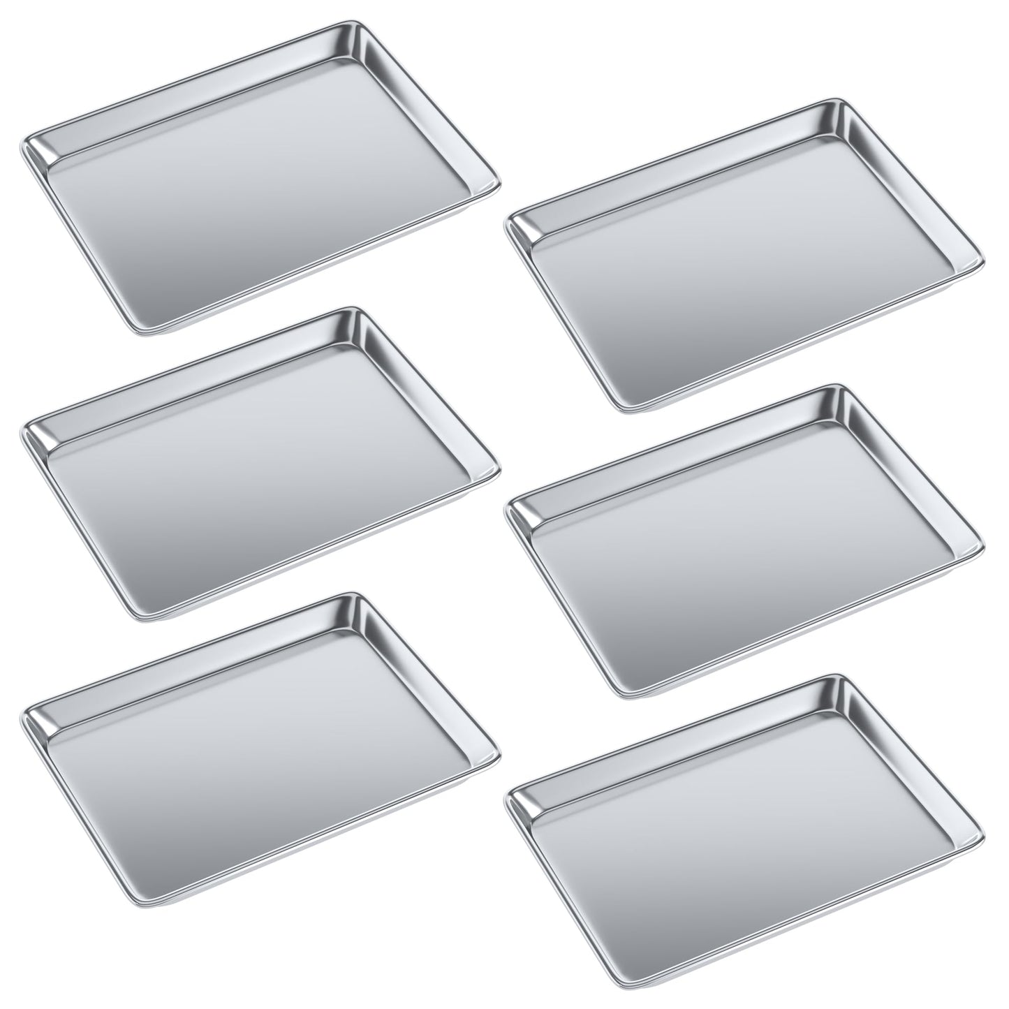 Pack of 6 | 13 in. x 18 in. Half Size Aluminum Bun. / Sheet Pan | Ideal for baking, roasting, cooling, prepping, or storing - a must-have in restaurants, bakeries, and busy kitchens.