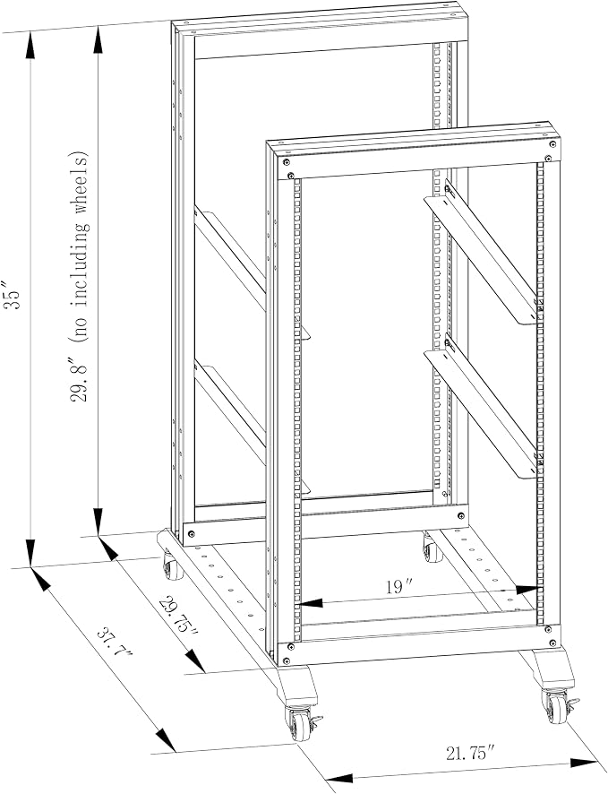 15U Server Rack/4-Post 19in Network Rack/Open Frame Rack