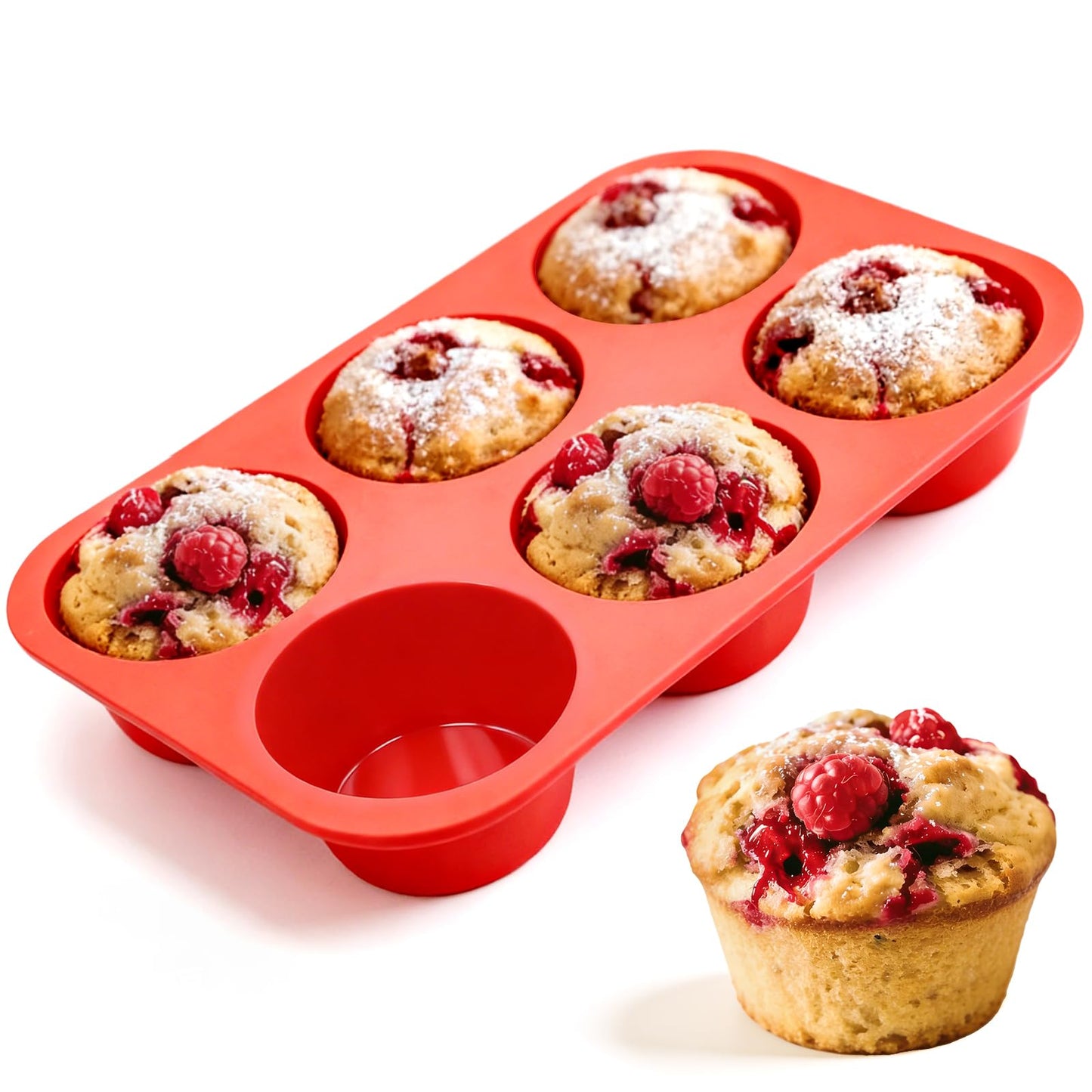 12 Cups Silicone Muffin Pans for Baking Cupcake Pan Nonstick Silicone Molds