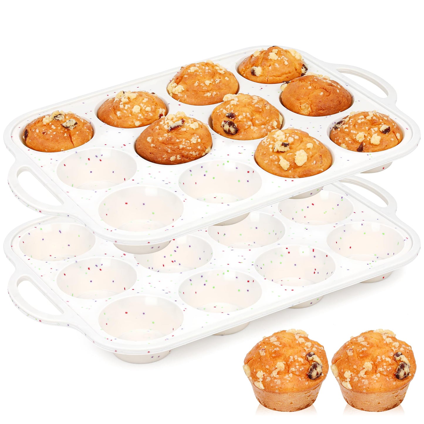 AOTASO 6 Cup Jumbo Muffin Pan for Baking with Metal Frame Nonstick