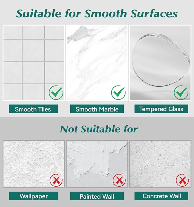 Shower Shelves, 5 Pack Adhesive Clear Acrylic Bathroom Shower Organizer Caddy, Transparent No Drilling Wall Mount Bathroom Storage with Soap Holder and Hooks