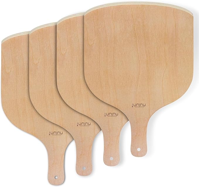 2 Pack Wooden Pizza Peel, 12 inch Large Pizza Paddle Set for Oven, Stone, Pan or Grill, Spatula for Baking Bread and Cake - Indoor & Outdoor