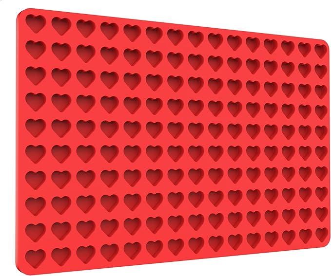 Tadonyny Heart Silicone Candy Molds for Gummy Chocolate, Heart Ice Cube Resin Sheet with Scraper (L)