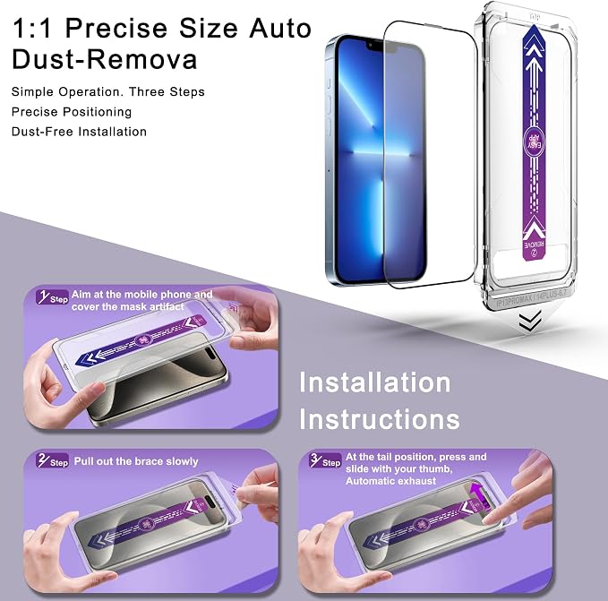 2 Pack Screen Protector for iPhone 13 Pro Max/iPhone 14 Plus, 9H Tempered Glass
