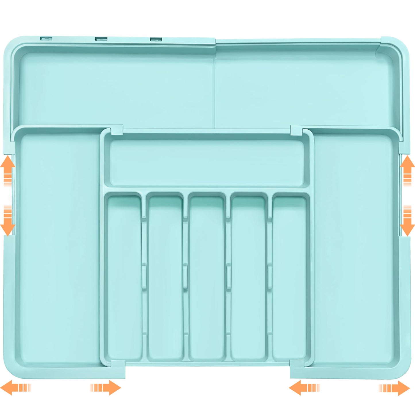 Spaclear Large Silverware Drawer Organizer Expandable Kitchen Utensil Organizer BPA Free Flatware Cutlery Holder Tray Adjustable Plastic Drawer Divider Storage for Forks Knives 6-9 Slots White