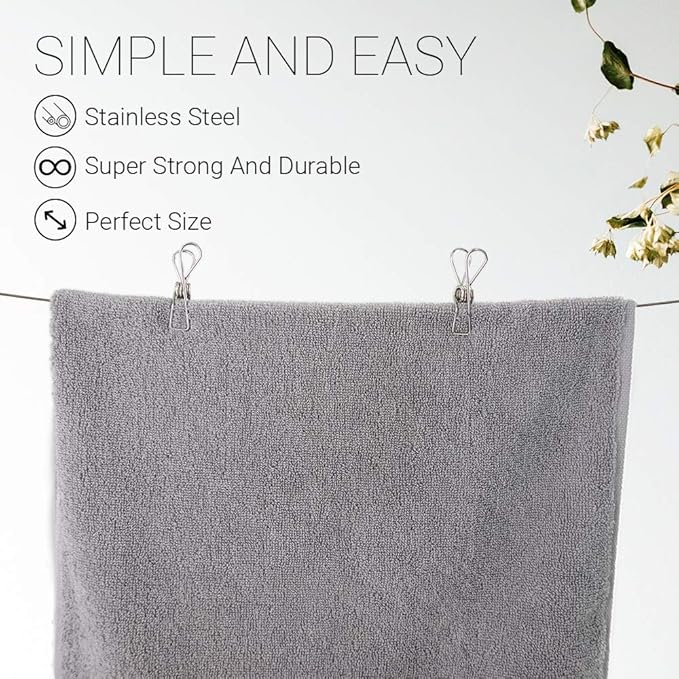 40 Pack Stainless Steel Small Clothes Pins Durable Clothes Pegs Multi-Purpose Metal Wire Utility Clips for Laundry Home Kitchen Outdoor Travel Office