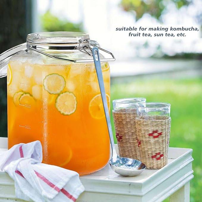 1.5 Gallon/192 OZ Glass Jar with Airtight Lid, Glass Storage Containers