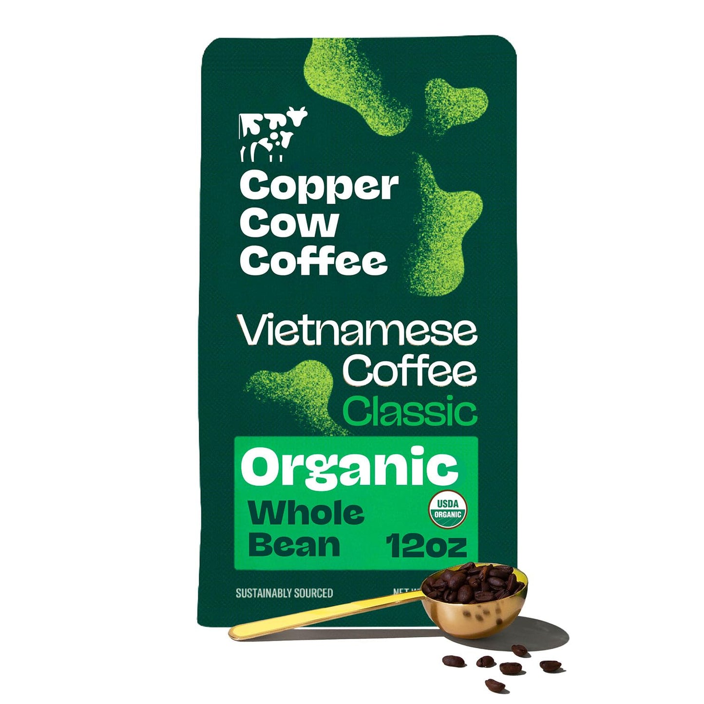 Copper Cow Coffee Classic Vietnamese Ground Coffee, Dark Roast, 10oz Bag