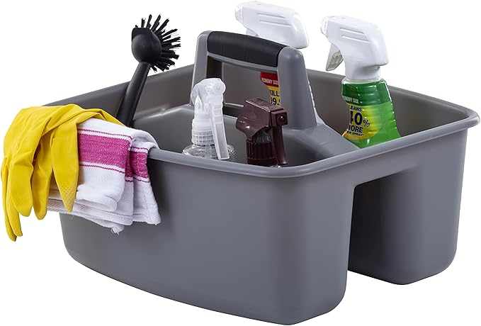 Mighty Tuff Rough and Rugged All-Purpose Cleaning Caddy, Grey/Black 2 Count (CD0170)