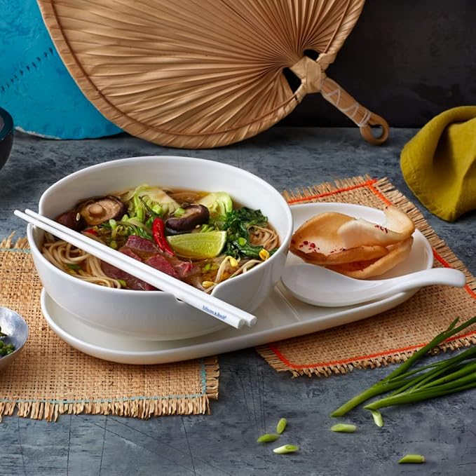 Villeroy & Boch Soup Passion Collection Large Asia Soup Bowl, Premium Porcelain, Made in Germany, 47 oz Capacity, 8 x 3 in, Rich, Creamy White