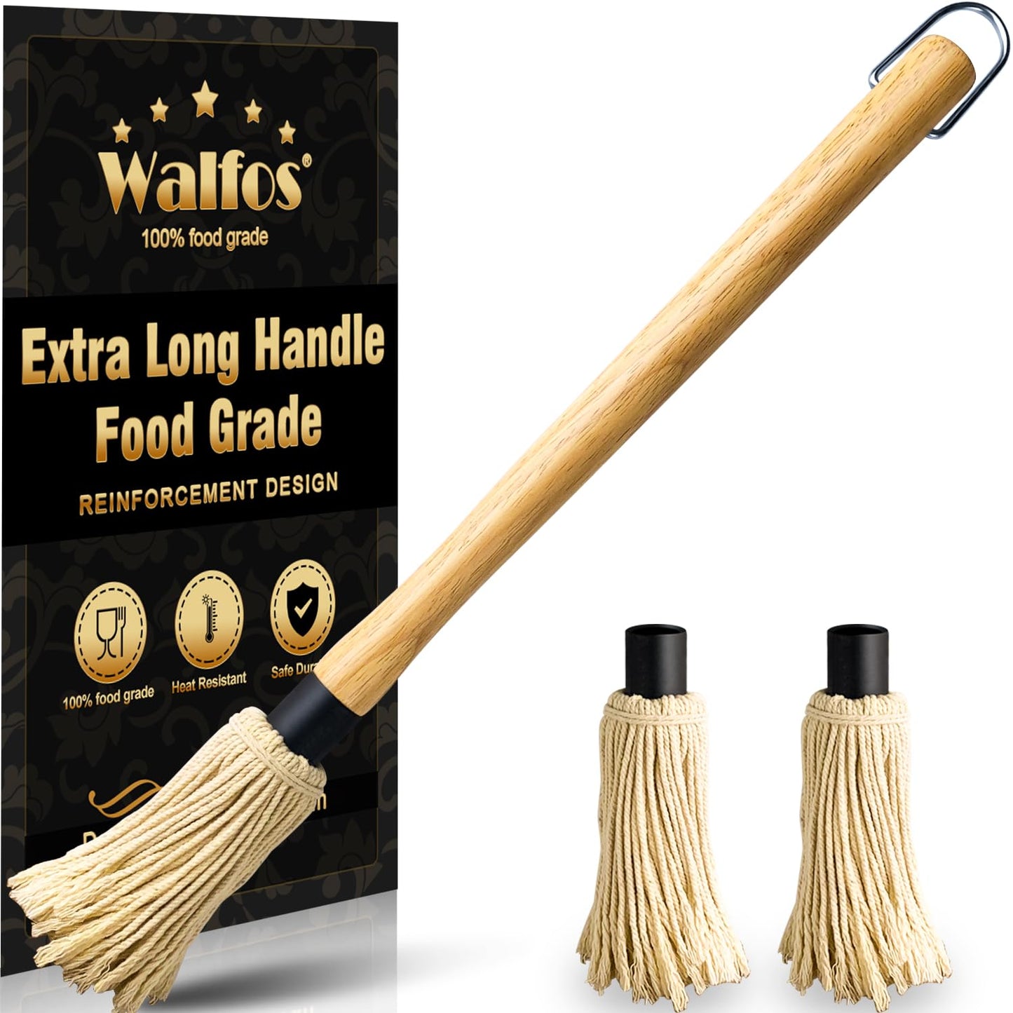 Walfos 3 Size Basting Brush, 600°F High Heat Resistant Silicone Pastry Brushes for BBQ, Baking, Kitchen Cooking, Desserts- BPA Free&Dishwasher Safe