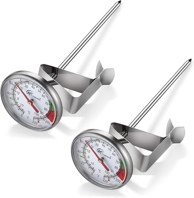 KT THERMO Instand Read 2-Inch Dial Thermometer,Best for The Coffee Drinks,Chocolate Milk Foam