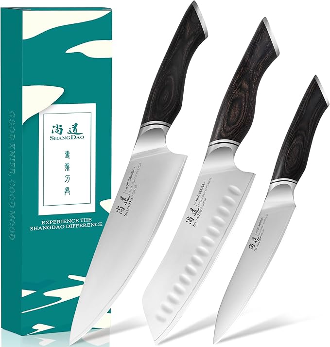 SHANGDAO Kitchen Knives Set, 5-Piece Chefs Knife Set, Professional Ultra Sharp Kitchen Knives for Cooking 3 Layers VG10 Alloy Steel Chef Knives