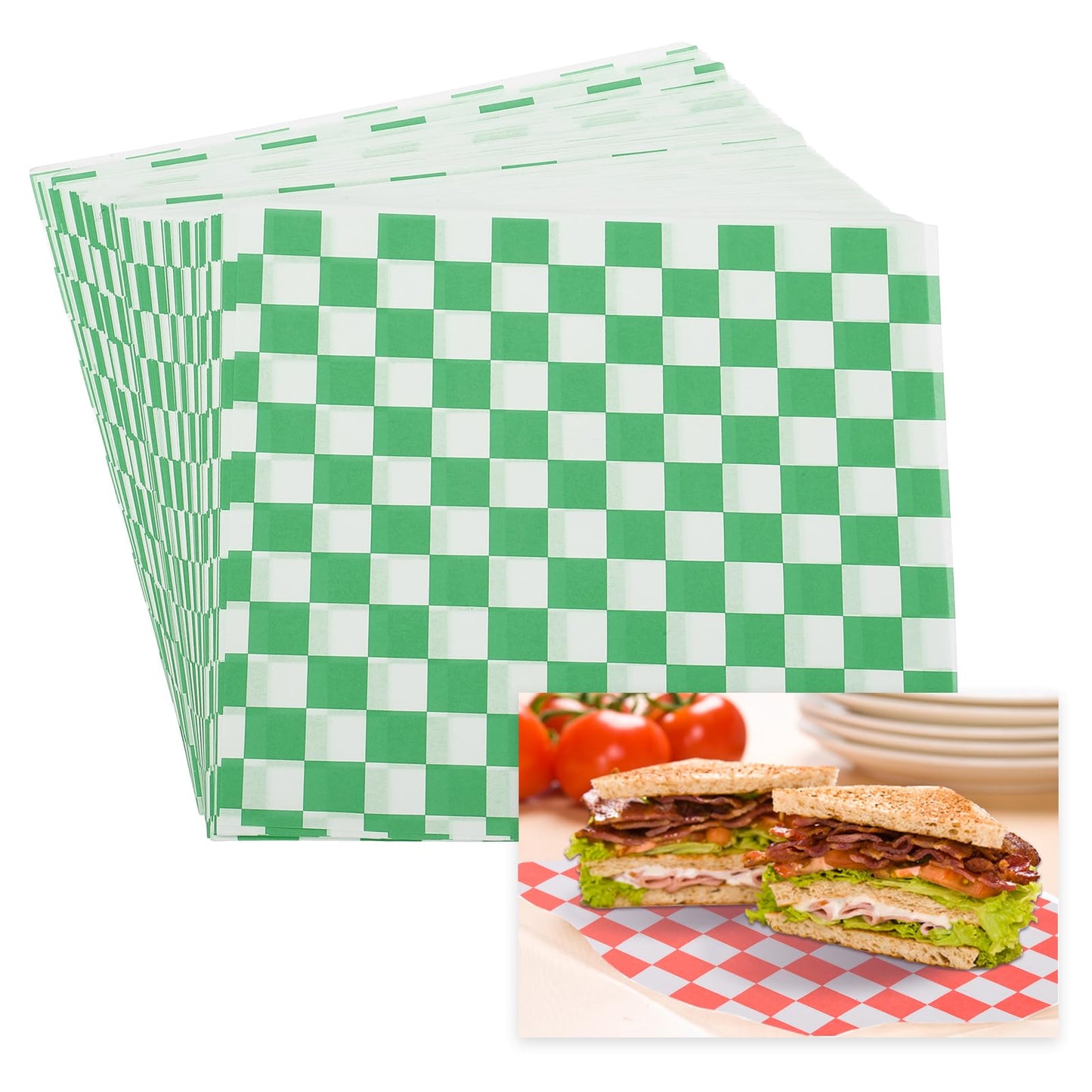 PATIKIL 8.7" x 8.7" Waxed Paper Sheets, 100Pcs Square Pattern Oil-absorbing Dry Food Wrapping Paper for Bakery Coffee Shop Home Baking Kitchen DIY, Blue