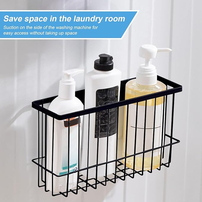 Magnetic Dryer Ball Holder for Laundry Room Dryer Ball Organization, Magnetic Lint Bin for Laundry Room Wool Dryer Ball Organizer, Iron Dryer Ball Container for Laundry Room Storage(Black)