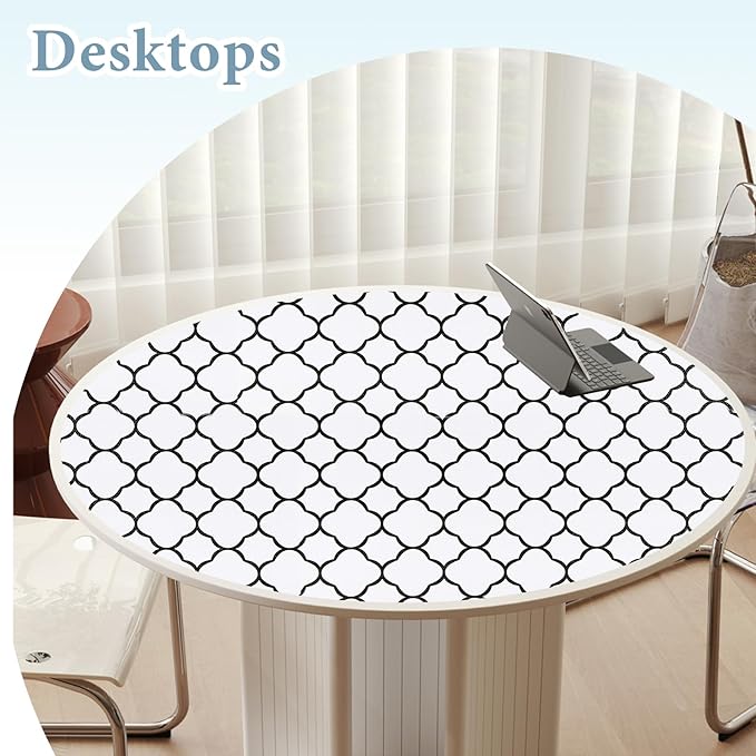 Shelf Drawer Liners for Kitchen Cabinets 11.8 x 118 Inches Non Adhesive Drawer Liner Thickened Refrigerator Liner Black Quatrefoil Strong Non-Slip Paper for Tool Box with Knife and Tape Measure