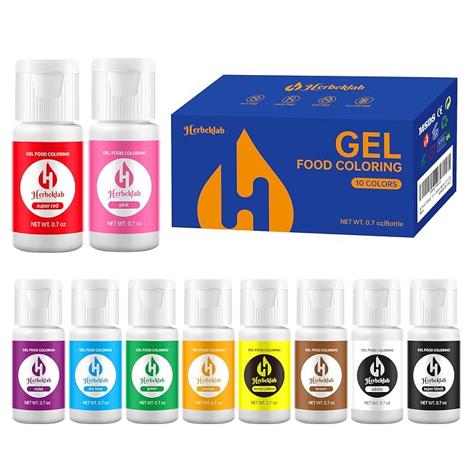 Gel Food Coloring Set – 18 Vibrant Colors, 0.7 oz Each, Concentrated Gel Based Food Dye for Baking, Icing, Cake Decorating, Cookies & Fondant