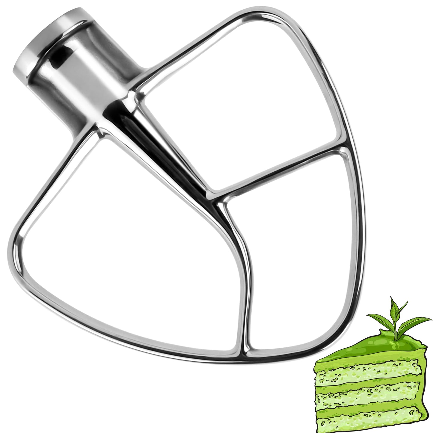 Stainless Steel Kitchen Mixer Accessories K45DH Coated Dough Hook&Kitchen Mixer Attachments K45b Coated Flat Beater&K45WW Wire Whip Compatible for 4.5 QT Tilt-Head Stand Mixer-MIFLUS