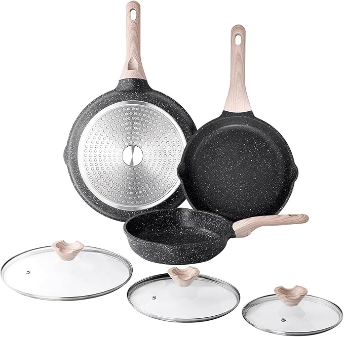 Kordisen Ceramic Nonstick Frying Pan Skillet Set (8/9.5/11 Inch)