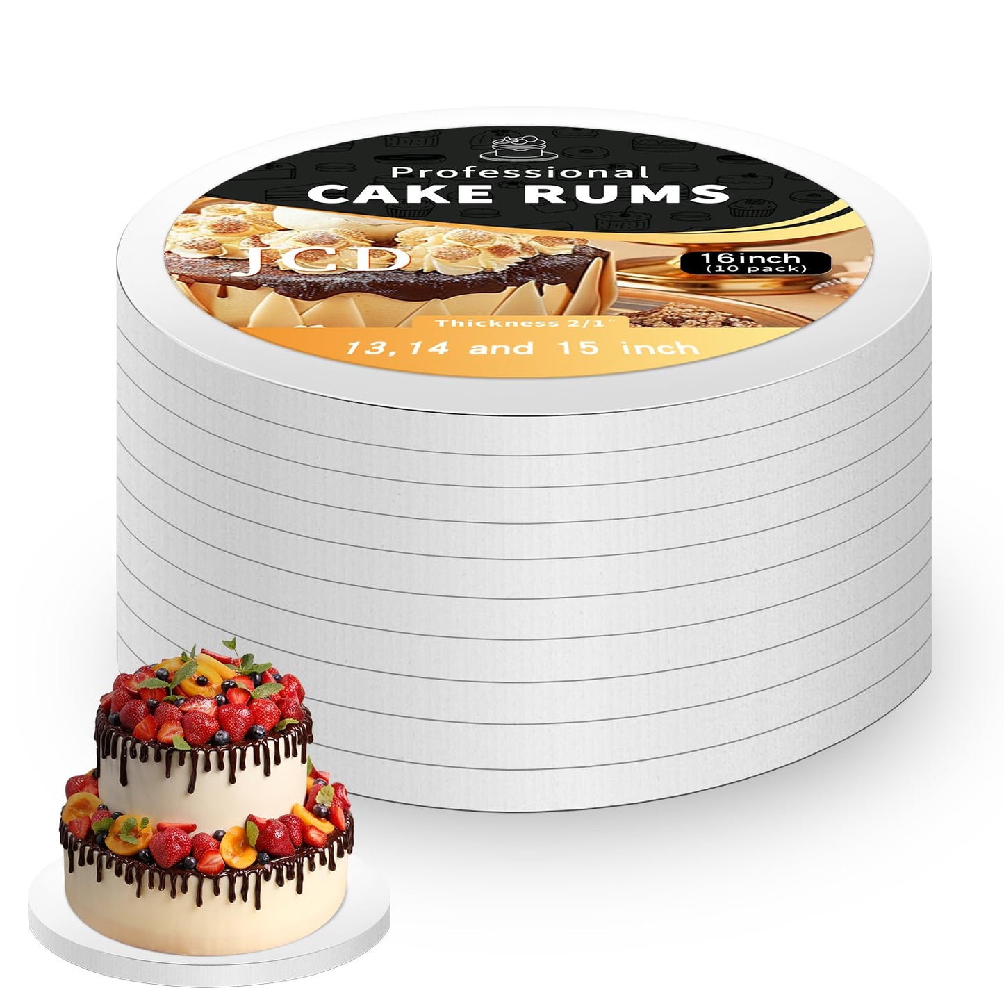 5Pcs Cake Boards 12 Inch Round - Sturdy 1/2 Inch Cake Drum, Food Grade Cake Rounds,Multiple Layers of Corrugated Cardboard for Heavy or Multi Layer Cakes for Birthdays,Weddings, Parties (12inch/5pcs)