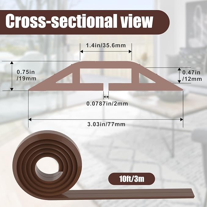 Eapele 10 ft Floor Cord Cover Heavy Duty Cable Protector, Cord Covers