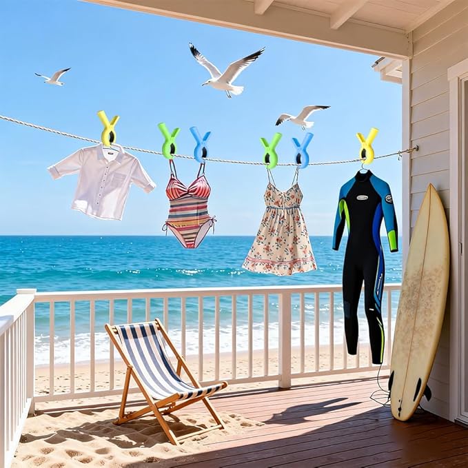 Beach Towel Clips for Beach Chairs,10 Pcs
Towel Holder for Beach Chair Pool Chair on
Cruise, Jumbo Size Heavy Duty Clothes Pins
Beach Chair Clips to Beach Accessories Must
Haves, 5 Colors (10)