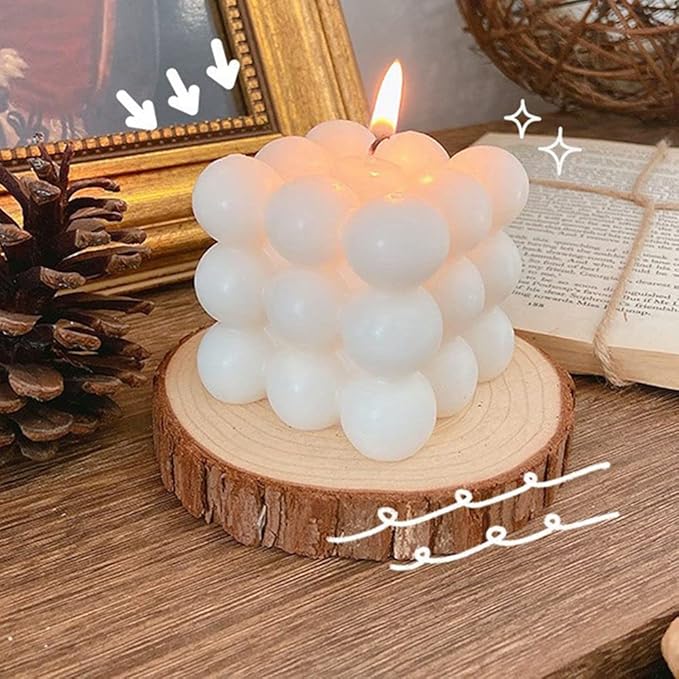 DIY 3D Candle Mold Handmade Aromatherapy Soy Wax Candle Silicone Mold Plaster Candles Mould UV Epoxy Resin Soap Molds (6 Cavity)