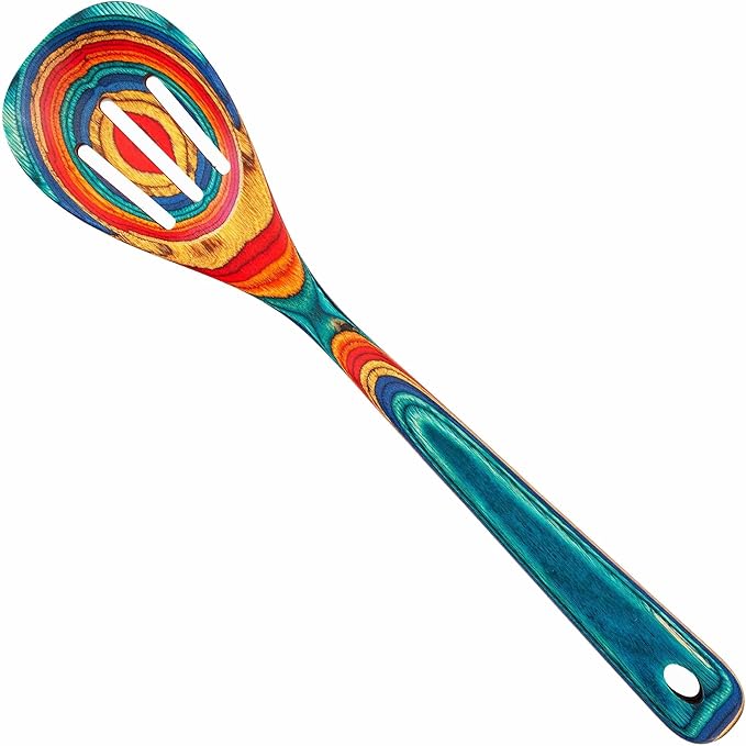 Totally Bamboo Baltique Montego Bay Collection 12-1/2" Wooden Cooking Spoon, Safe for Nonstick