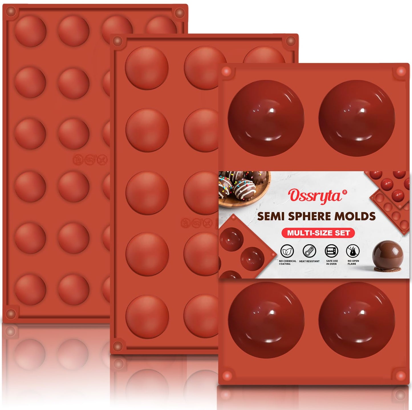 Ossryta 3Pcs Puppy Paw & Bone Silicone Molds - Non-Stick Candy Mold, Reusable Ice Cube Molds for Frozen Dog Treats, Chocolate, Jelly, Biscuit - Food Grade 2-in-1 Dog Treat Mold for Baking and Freezing