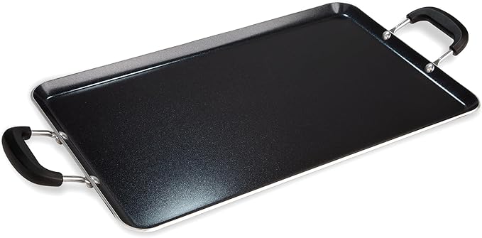 Ecolution Artistry Nonstick Square Griddle, Easy To Clean, Comfortable Handle, Even Heating, Dishwasher Safe Pots and Pans, 11-Inch, Black