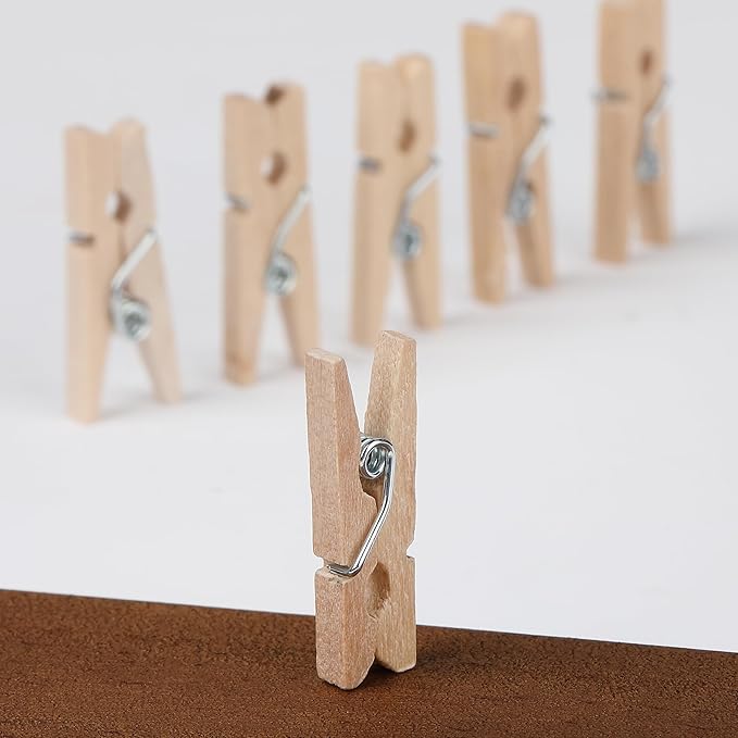 Mr. Pen- Wooden Clothes Pins for Craft, Natural Wood, 200 pcs, 1 Inch, Mini Clothes Pins for Hanging Pictures, Small Clothes Pins Wood, Clothing Pins, Mini Clothespins for Photos, Small Clothes Pin