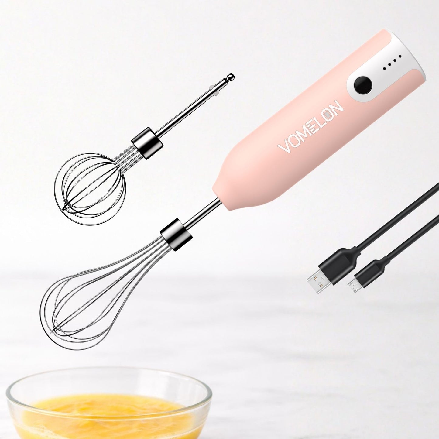 Egg Beater Whisk, Wireless Electric Multi-speed Control Rechargeable Batteries Balloon Whisk for Eggs, Milkshake Cream, Butter, Baby Food Fruits, Sauces and Soup for Kitchen,Camping,Party Gifts